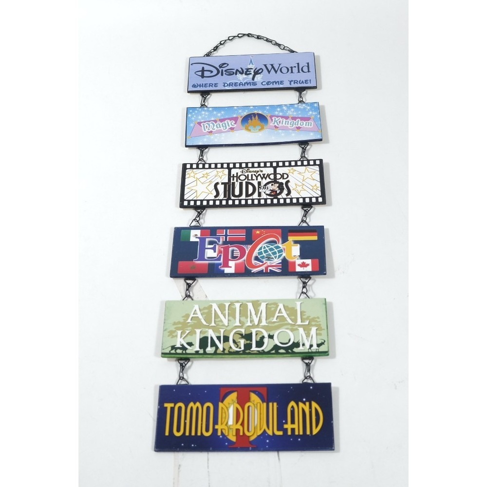 Unbranded Wall Deco Multi Disney World Park Signs Hanging Wood Art